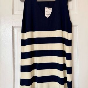 Zara Striped Sleeveless Dress in Navy and Cream- never worn